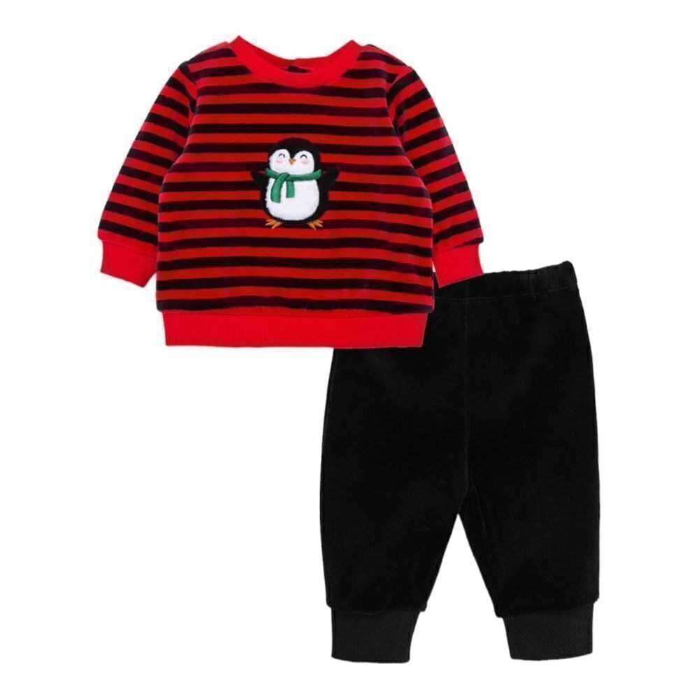 LITTLE ME | Red & Black | PENGUIN PANT SET